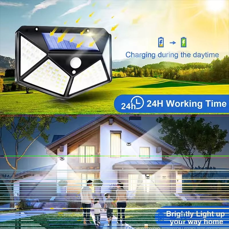 Solux luz led con panel solar y sensor de movimiento